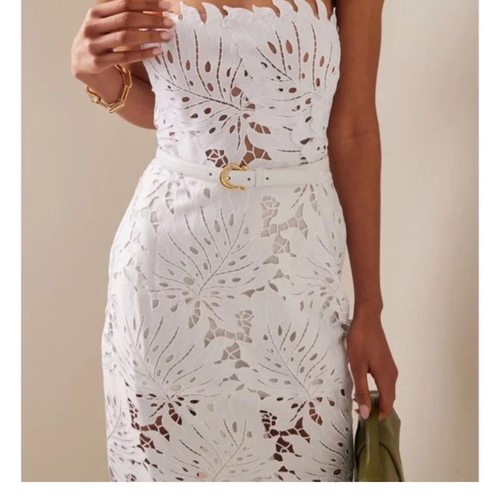 NWT Andres Otalora - Tukano Belted Guipur Midi Dress size 10